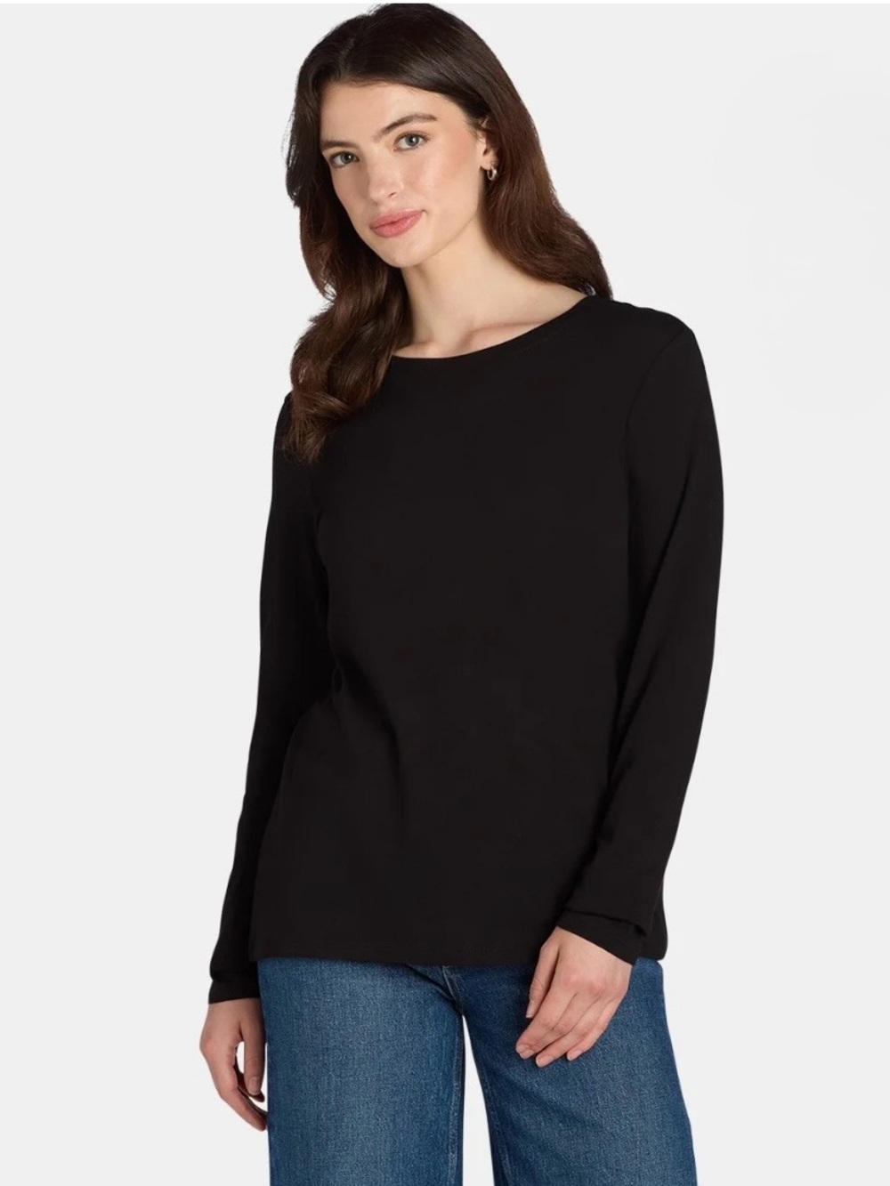 Time and Tru Cotton Core Tee with Long Sleeves Black NWT